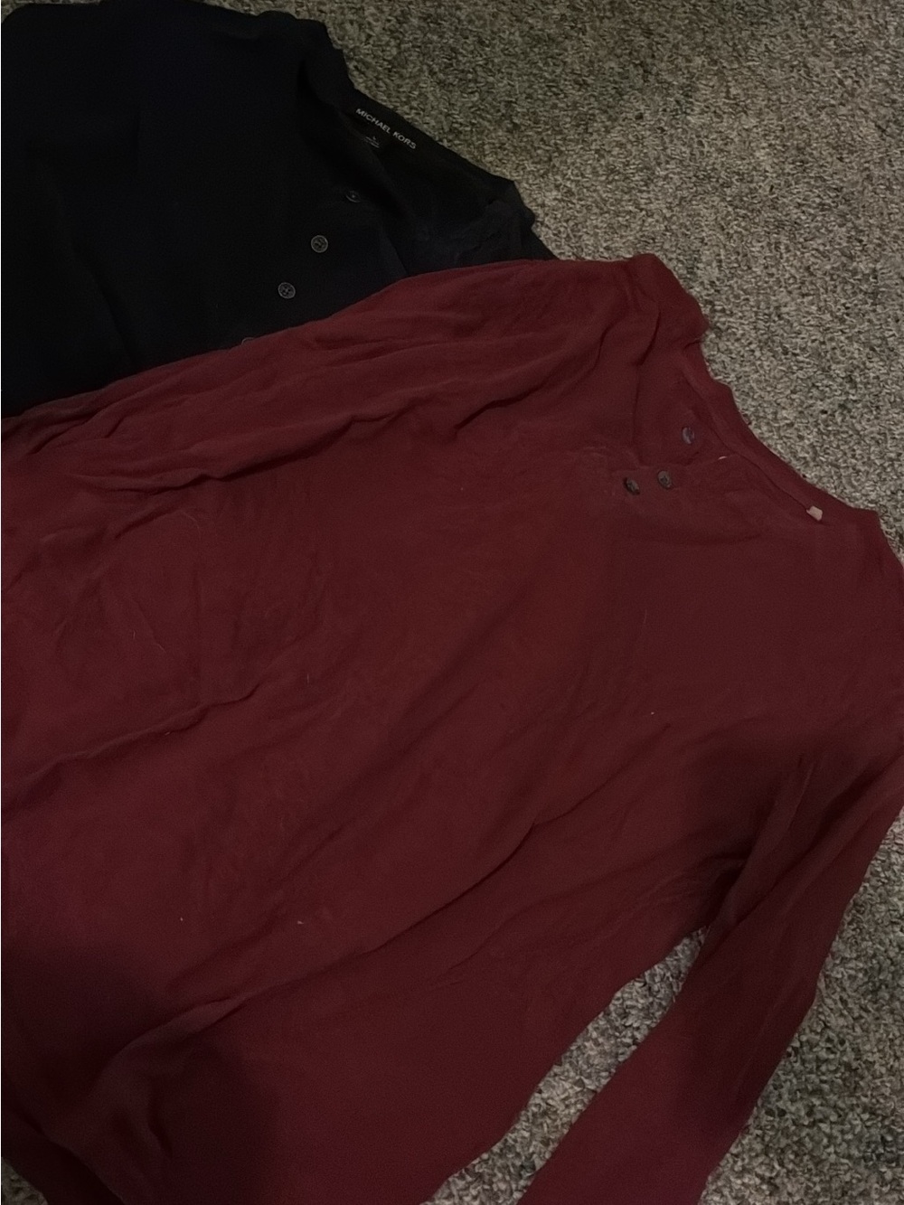 Michael Kors Men's Long-Sleeve Henley Shirt - Burgundy